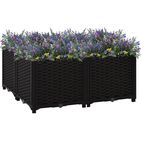 Jardinière,Lit surélevé,Pot de Fleurs 80x80x38 cm Polypropylène XZZZ951002 (1/5)