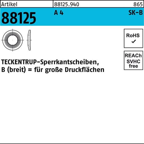 Teckentrup-Sperrkantscheiben A 4 SKB 10 A 4 S 500 Stk (1/2)