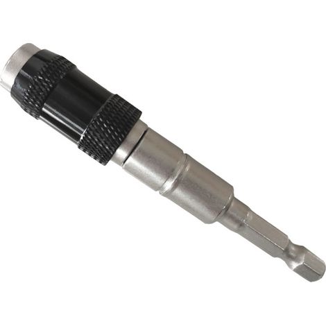 Noir Argent Adaptateur de rallonge pour embouts de tournevis multi-angles, rallonge à tige hexagonale autobloquante de 6,35 mm pour tournevis électrique haute puissance, à dégagement rapide. (1/5)