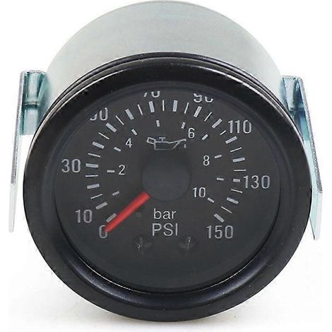 Manómetro mecánico de presión de aceite de 52 mm, 0-10 bar / 0-150 psi, con sensor NPT1/8 para automóviles, camiones y vehículos de ingeniería. (1/5)