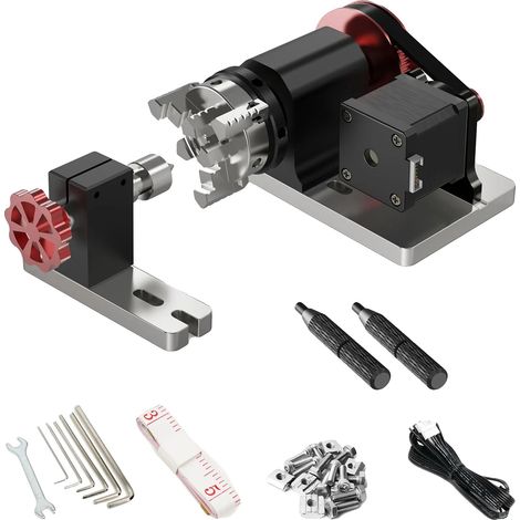 Kit modulo rotante, diametro massimo di serraggio 60 mm, diametro minimo di serraggio 4 mm, rapporto di riduzione del mandrino 4:1, altezza centrale 50 mm, altezza totale 76,5 mm (1/5)