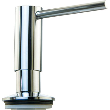 Distributeur de Savon avec Bec Pivotant à 360° - Distributeur de Savon Liquide Rechargeable par en Haut pour Evier Cuisine - Distributeur Savon Liquide INOX Plaqué Chrome 500 ML (1/4)