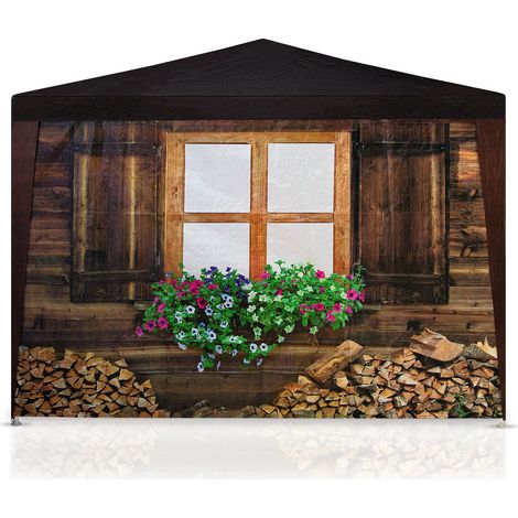 Deuba – Chapiteau de fête 6x3m – Tente réception jardin en acier avec parois latérales enroulables – Design chalet Oktoberfest