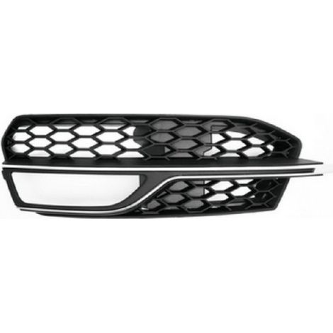 Grille de pare-choc avant gauche noire et argent avec trou anti-brouillard S3 Audi A3 et A3 Sportback 8V phase 1 2012-2016
