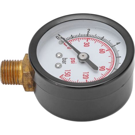 Vertikales Manometer für Flüssigkeiten, Druckmessung 0–10 bar (0–150 psi), G1/4-Zoll-Anschluss