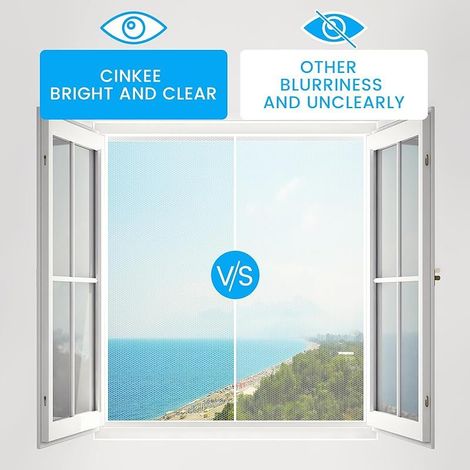 Fenster-Moskitonetz 150 x 150 cm (2er-Set) – Selbstmontage, verstellbar und zuschneidbar – Kein Bohren erforderlich, feinmaschig – Inkl. Klebeband und Cutter – Weiß (1/4)