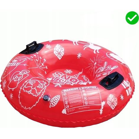 scivolo gonfiabile sulla neve, slitta, fiocchi di neve, snowtubing rosso (1/2)
