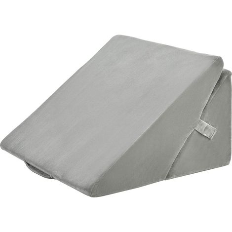 COSTWAY Cojín de Cuña de Espuma para Cama y Sofá Almohada de Cuña con Funda Extraíble Almohada Triangular para Lectura Relax Marrón (Gris) (1/5)