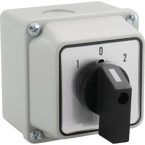 Universal rotary switch SZW26-20/D202.2BF,  main switch,  outdoor box,  ON-OFF-ON,  3 positions,  2 phases,  12 terminals,  CE,  closed two-way switch (1/5)