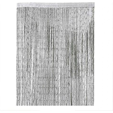 Rideau de porte à fils avec pompons simples pour moustiquaire 100 x 200 cm protection anti-mouches nouveau modèle 2026 - 100 x 200 cm - Gris foncé