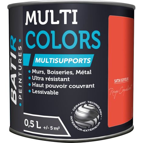 Vernice Batir Multi-supports Satin Soyeux 0,5 L Rosso Papavero