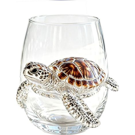 Verre artisanal en verre à motif pieuvre à anneaux bleus - Verre à whisky 3D soufflé à la main, décoration de bar inspirée du bord de mer, cadeau unique pour les amoureux de l'océan (1/5)