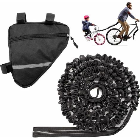 Corde De Remorquage De Velo, Corde Élastique Sangle de Remorquage Vélo 3M, Corde Remorquage Vélo Enfant avec Sac Triangle pour Escalade Familiale VTT (1/3)