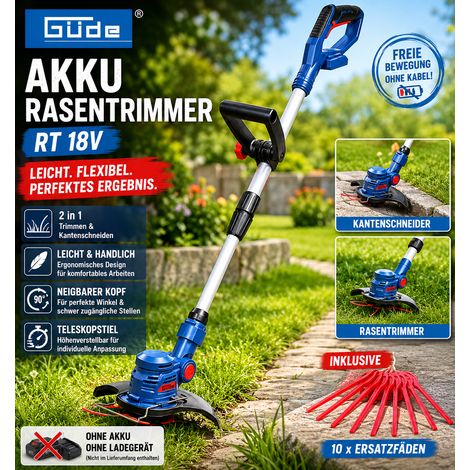Güde Akku Rasentrimmer RT 18V ohne Akku / Ladegerät Kantenschneider
