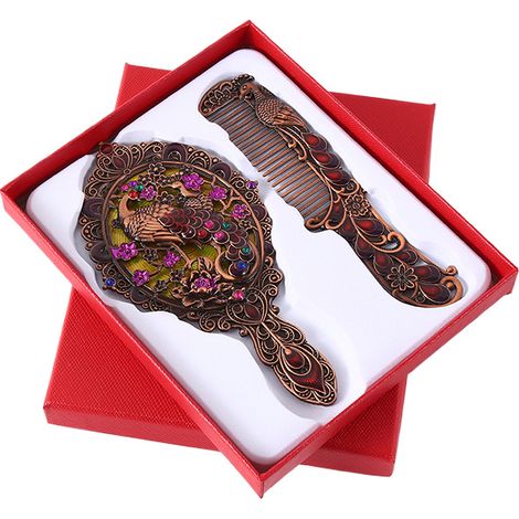 Ensemble de miroirs à main – Accessoire de coiffeuse rétro classique et outil de maquillage pour le voyage ou la chambre (1/5)