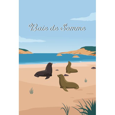 Tableau sur toile illustration baie de Somme 30x45 cm - Impression sur Toile Murale Décorative - Image imprimée en HD sur Toile - Toile sur Châssis en Bois FSC - Fabriqué en France (1/5)
