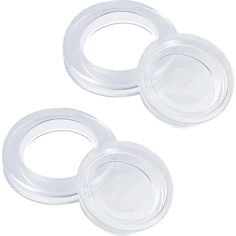 Set di 2 pezzi composto da anelli per fori per ombrellone da tavolo da giardino e coperture in silicone, accessori per supporto ombrellone da 4,3 cm, tavolo da giardino in vetro da spiaggia (trasparen