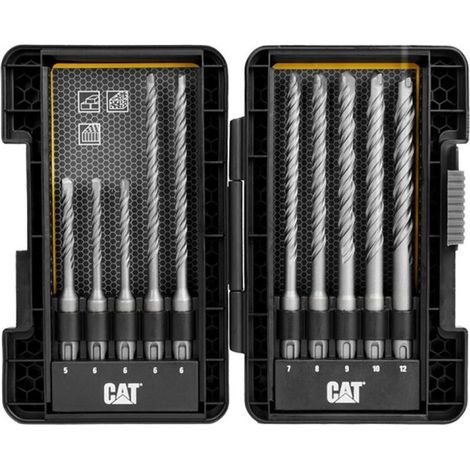 Set da 10 punte da muro per trapano a percussione e sds plus Caterpillar da03901