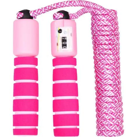 Corda per saltare per bambini con contatore, velocità di salto regolabile, adatta per l'esercizio fisico di bambini e bambine (rosa). (1/4)