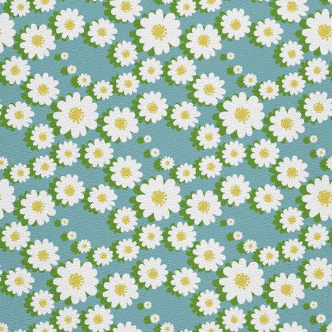 Outdoor dekostoffe oxford - Motiv Gänseblümchen auf Blau 2 I DX412 (1/5)