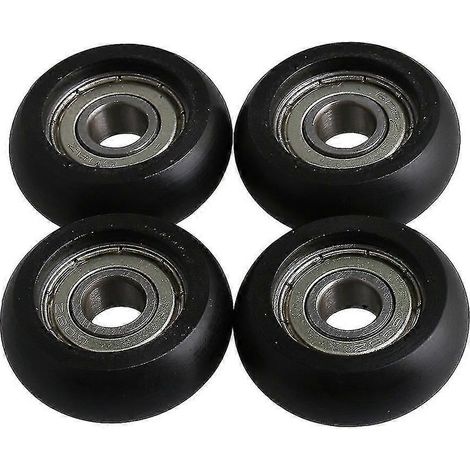 4 jeux de poulies de guidage en acier à roulements noirs avec roulements à billes 8x32x12 mm (1/5)