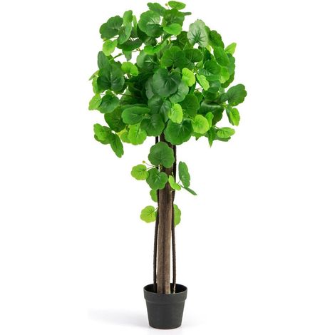 Albero di melo artificiale in vaso con tronco in vero legno e rami regolabili