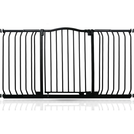 Safetots Barrière De Sécurité Supérieure Avec Design Courbé, Barrière De Sécurité À Pression, 143cm - 152cm, Noir Mat