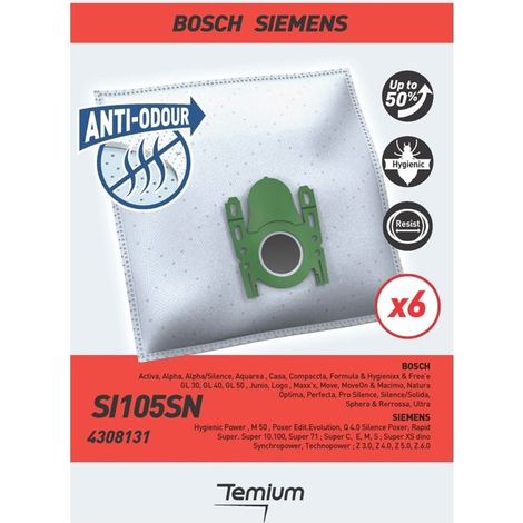 Aspirapolvere Temium Sac SI105SN ANTI-ODORI 6 SACCHI - 3663004308137 (1/3)