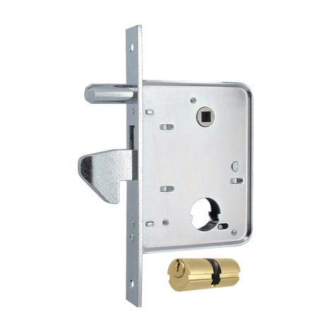SERRATURA CANCELLO INFILARE 573 MG - B.Q ZINC F.MM 25 C.TONDO M1+Q8 E.MM 60 CF=PZ 2- 1 confezioni