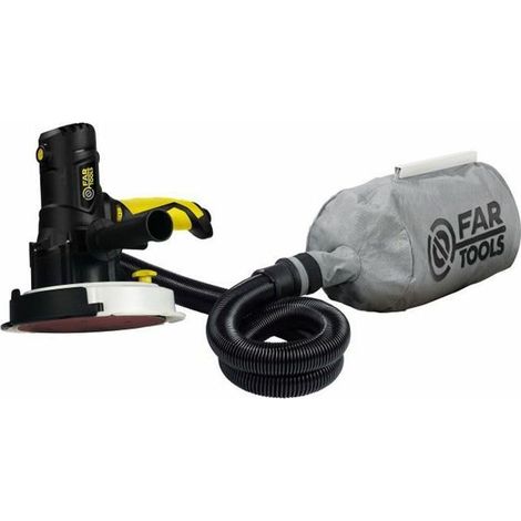 Ponceuse murale plâtre 800W Ø180mm, torche LED rasante, 1200-2300tr/min, collecteur de poussières, fonction angle, sac de transport (1/5)