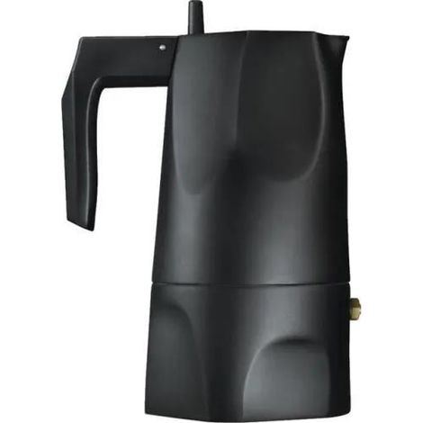 Alessi Ossidiana MT18/3 B - Cafetera espresso de diseño, en aluminio fundido, 3 tazas (1/3)