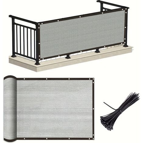 Balkonmarkise, Wind- und UV-Schutz, Sichtschutz für Terrasse oder Garten, 100 x 300 cm (1/5)