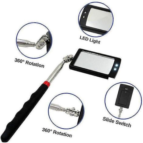 Lampe LED endoscopique pour voiture, miroir d'inspection extensible, schéma d'angle du châssis automobile, outil d'inspection et de détection des défauts. (1/5)