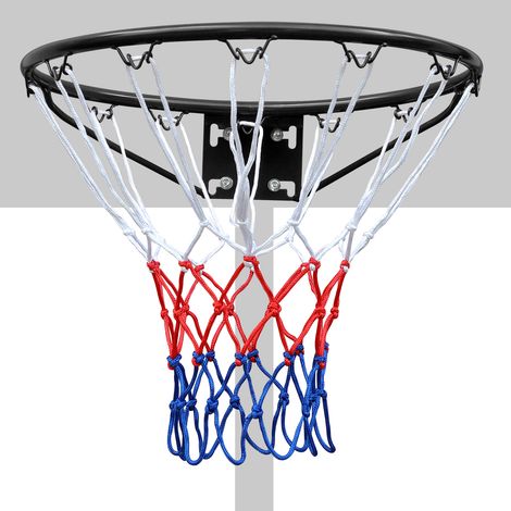 Remplacement de cercle de basket 45.72 cm, cercle de basket mural ou monté sur porte, cercle flexible haute résistance avec filet, compatible avec les paniers de basket enterrés et muraux, intérieur/e