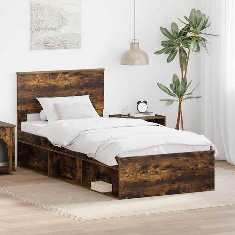 Bettrahmen Geräucherte Eiche 75 x 190 cm Holzwerkstoff (1/5)