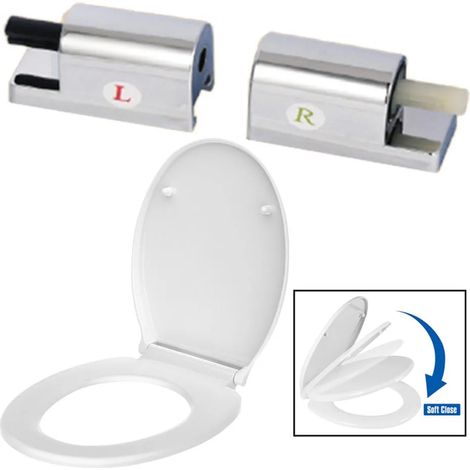 Ensemble de charnières à fermeture amortie pour WC, coque carrée en ABS, charnière à descente lente, couvercle de WC, connecteur à descente lente, accessoires de salle de bain (1/5)