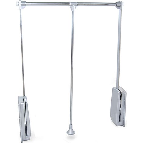 Colgador abatible Hang en color cromado para armario extensible 60 a 83 cm adaptable 83x85x60 cm acero y plástico