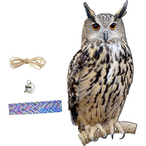 1ensemble Ornement Suspendu Forme De Hibou pour Jardin Décoration Extérieure Attrayante Et Charmante pour Éloigner Les Oiseaux (1/5)