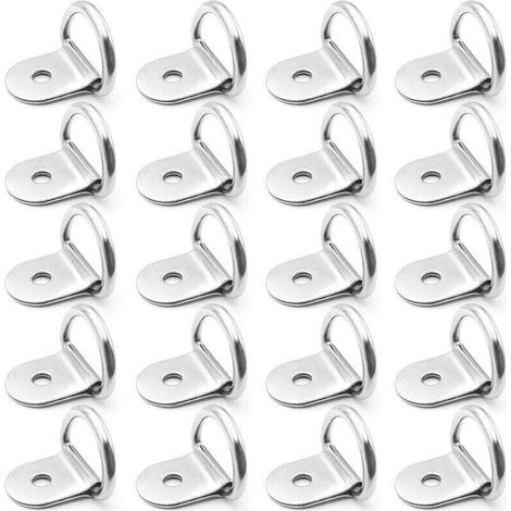 Anneaux D'arrimage INOX 20 Pièces Anneaux D'arrimage en D Ancrage Anneaux Arrimage pour Remorques Machinerie Lourde Outils Électriques Camping 36x25mm Argent (1/5)