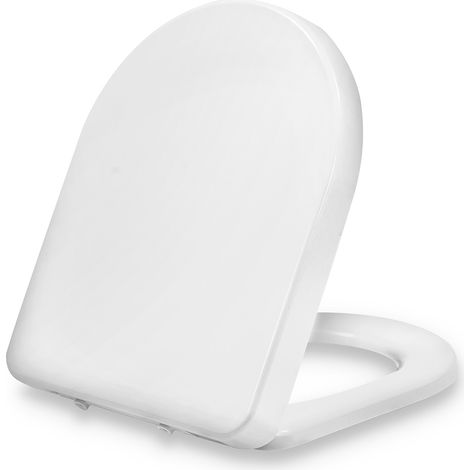 Dombach Senzano - Abattant WC avec Frein de Chute - Siège de Toilette Antibactérien - Forme en D - Premium (1/5)