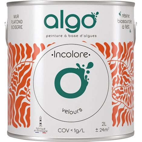 Umweltfreundliche Farbe, farblos, 2 l Velours - Algo Paint