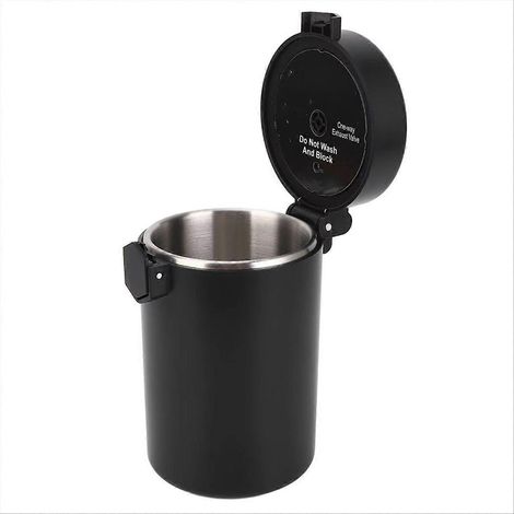 Boîte à café en acier inoxydable de 600 ml - Double compartiment hermétique pour café en grains, moulu et thé en feuilles, avec dosette (1/5)