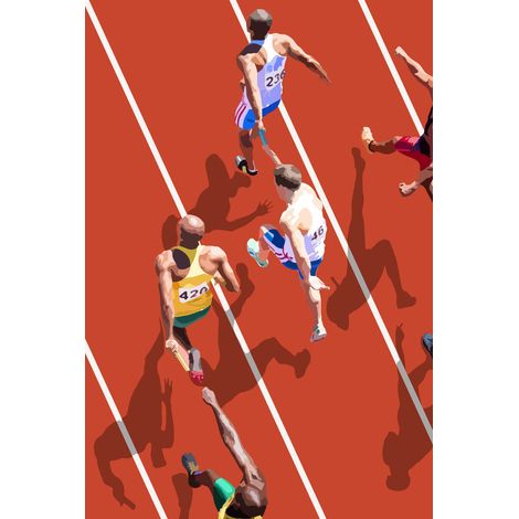 Tableau sur toile marathon 30x45 cm - Impression sur Toile Murale Décorative - Image imprimée en HD sur Toile - Toile sur Châssis en Bois FSC - Fabriqué en France (1/5)