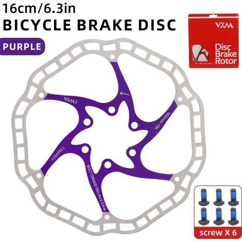 disque flottant violet de 160 mm Disque de frein flottant VXM pour vélo, 160/180 mm, plaquettes de frein à disque à six broches (1/5)