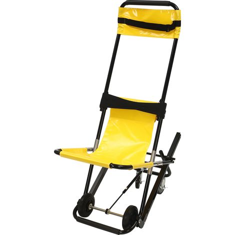 Chaise d'escalier pliante portative, chaise d'escalier manuelle pour ambulance, pompier et évacuation, civière d'escalier pliable, chaise de sauvetage pour handicapé avec 4 roues - capacité de poids d