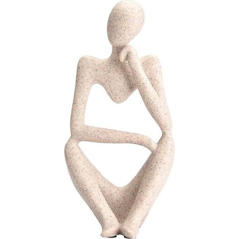 Statue de penseur en résine, sculpture décorative abstraite, pour la décoration de bureau européenne (1/5)