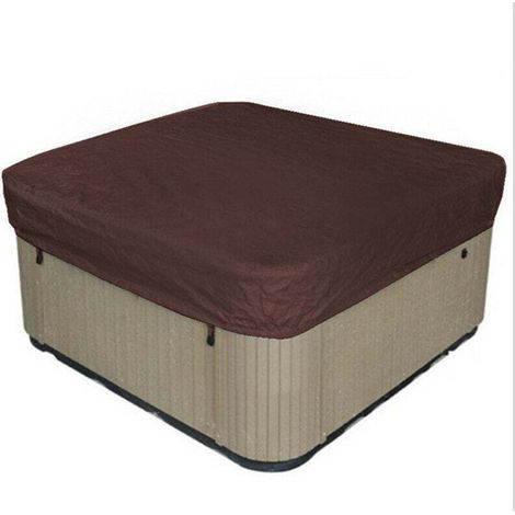 Déstockage Bache d'extéri pour Spa Housse de Bain à Remous Carrée Etanche Couverture de Spa en Tissu Polyester 190T Anti-poussière Anti-UVavec Un Sac de Rangement, 207×207×30cm (1/3)
