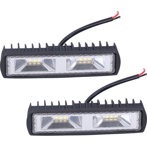 Paire de barres lumineuses de travail 12 LED 36 W 12-24 V, projecteurs et phares pour moto, camion, bateau, tracteur, remorque, tout-terrain (1/5)
