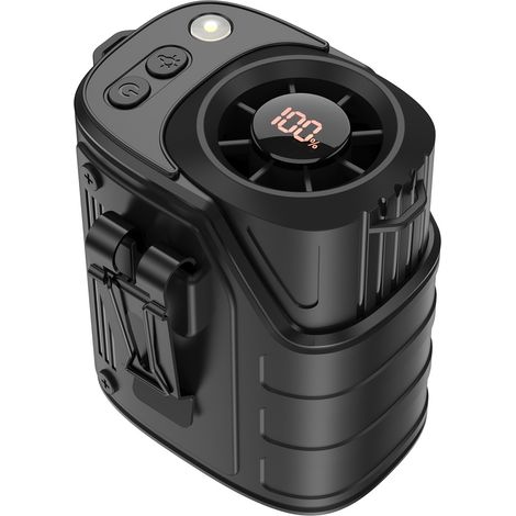 Ventilateur de Taille Rechargeable 100 Vitesses, Ventilateur Portable pour Travail Extérieur(Noir) (1/5)