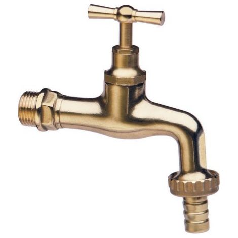 Robinet en laiton poli raccord 1/2 m avec raccord de tuyau pour fontaine